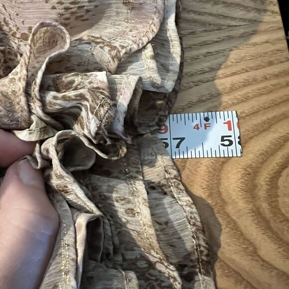 Express Maxi Dress Womens Medium Flowy Tiered‎ Animal Print Mesh Chiffon Boho - Picture 13 of 14